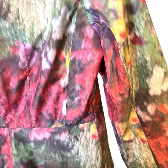 Peter Nygard Petites Pink Floral Short Lined Blazer Pockets Sz 4 - Picture 6 of 12